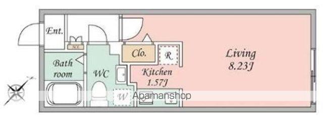 ブランシェ哲学堂通(ワンルーム/3階)の間取り写真