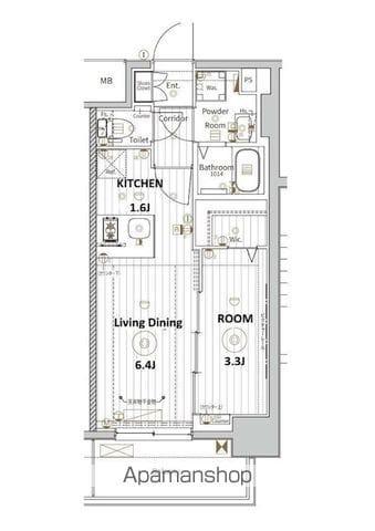 メイクスアート名古屋城西(1LDK/2階)の間取り写真
