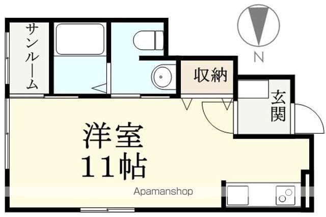 B-ROOM D棟(ワンルーム/1階)の間取り写真