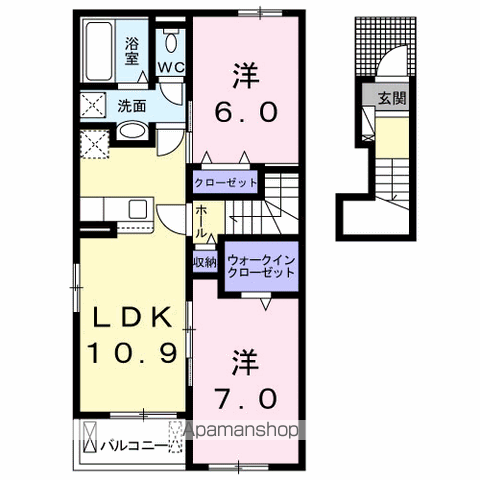 MKハイツ D(2LDK/2階)の間取り写真