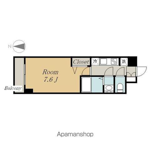 ディアレイシャス尾頭橋(1K/4階)の間取り写真