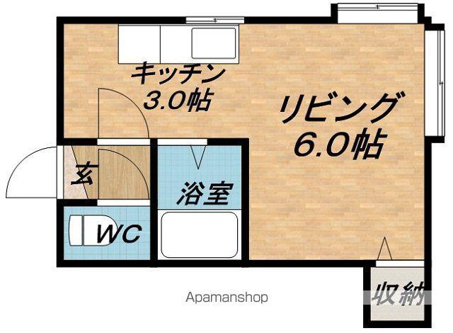TCM学園前Ⅰ(1K/2階)の間取り写真