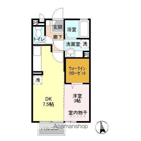 豊田弐番館(1DK/2階)の間取り写真