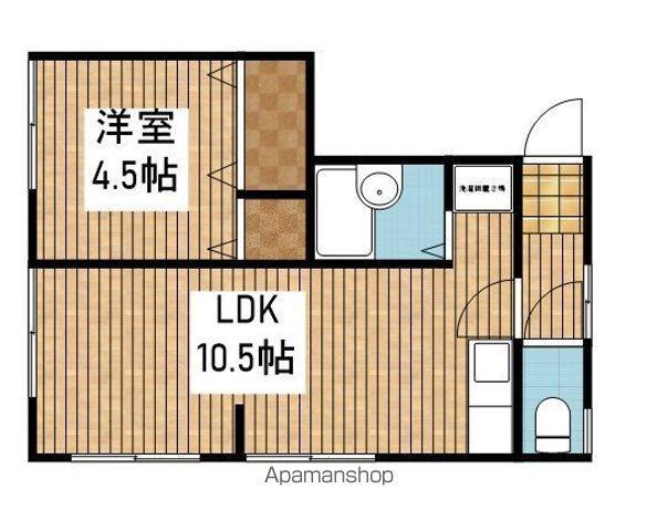 新潟県新潟市中央区 2階建 築35年(1LDK/1階)の間取り写真