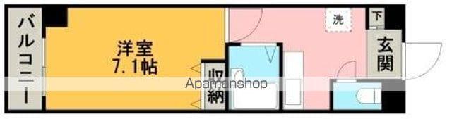 ピュアコースト(1K/2階)の間取り写真