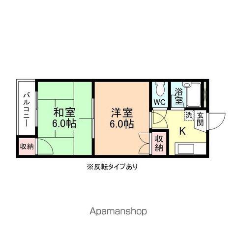 サニーハイツ富岡(2K/2階)の間取り写真