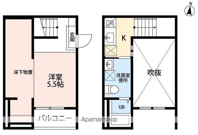 VIVA米野Ⅱ(1K/1階)の間取り写真