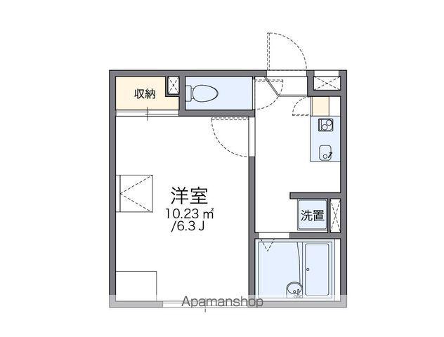 レオパレスあさひⅡ(1K/1階)の間取り写真