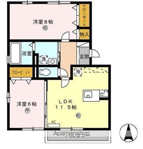 エルドラード清水(2LDK/3階)の間取り写真