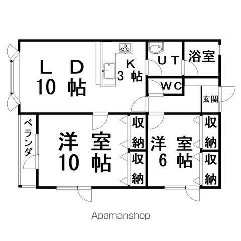 プレドゥボベール(2LDK/2階)の間取り写真