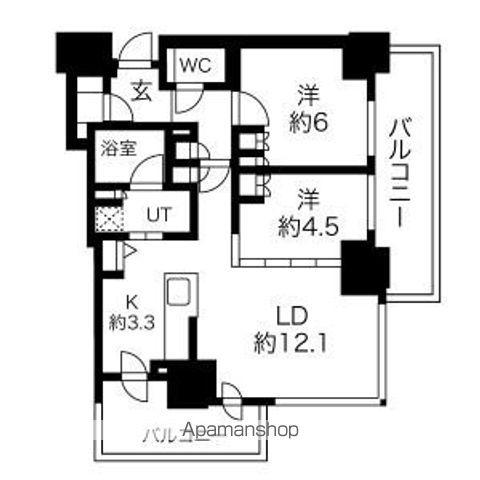 ザ・札幌タワーズ ウエストタワー(2LDK/13階)の間取り写真