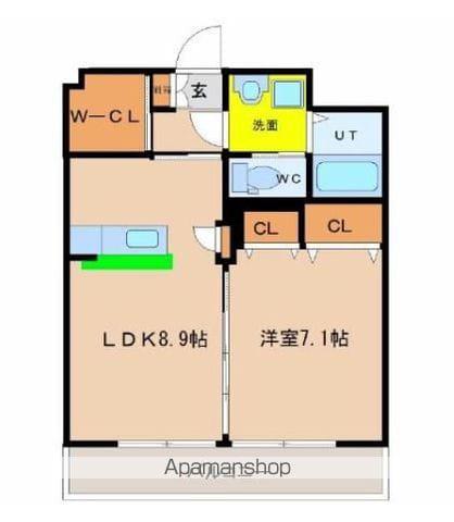 ビアンカネロ(1LDK/2階)の間取り写真