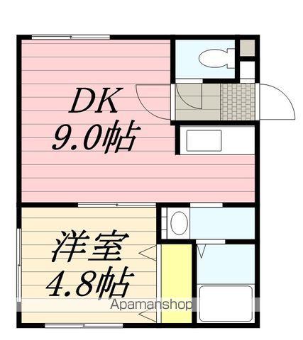 ライズ白石Ⅱ(1LDK/3階)の間取り写真