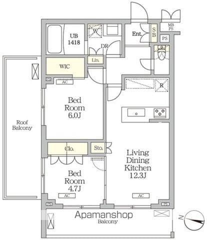 ミレーネ滝野川(2LDK/3階)の間取り写真