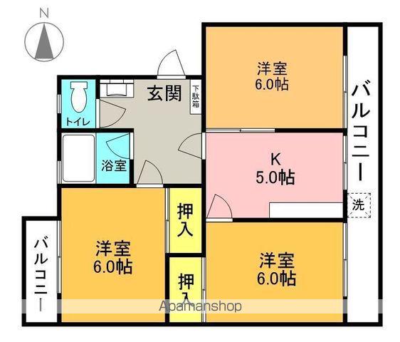 メゾン倉前(2K/2階)の間取り写真