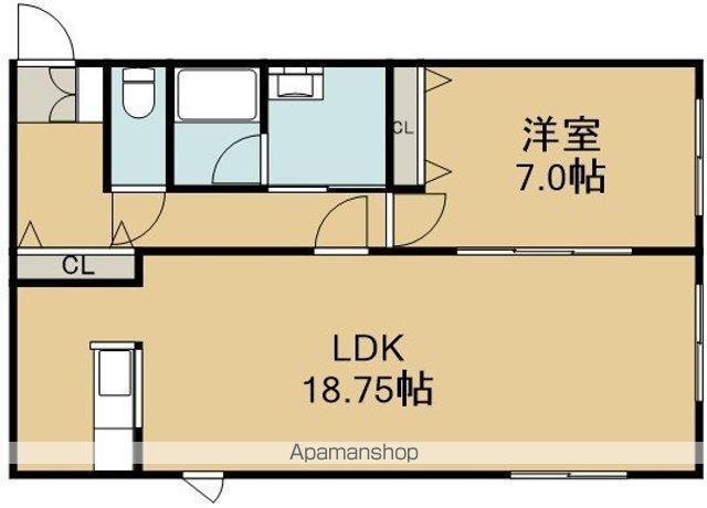 ガーデン人見(1LDK/1階)の間取り写真