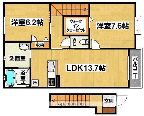 セントリビエ北野田B棟(2LDK/2階)の間取り写真