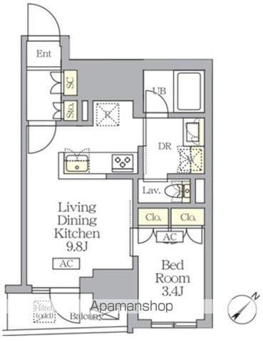 MFPRコート日本橋馬喰町(1LDK/5階)の間取り写真