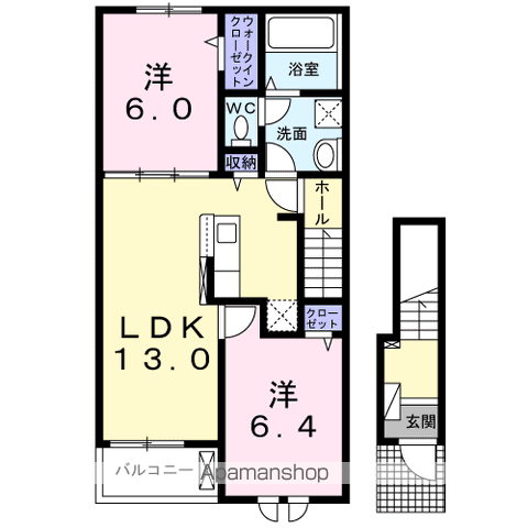 プレジデント Ⅰ(2LDK/2階)の間取り写真