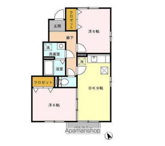 NEXUS(2DK/1階)の間取り写真