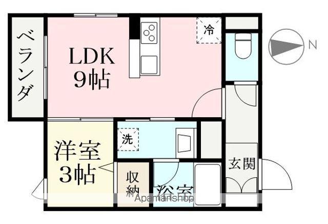 GRAND FAIRE煌(1LDK/2階)の間取り写真