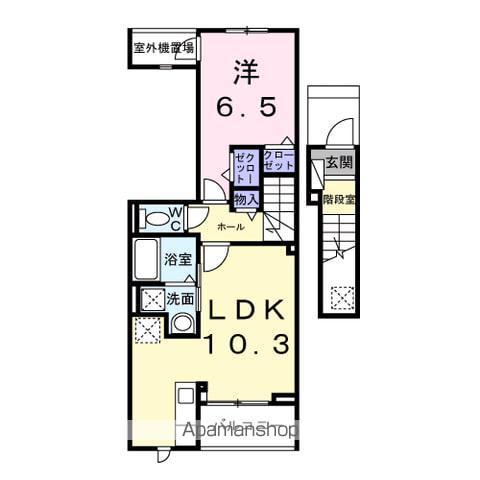 グランスイート横手南(1LDK/2階)の間取り写真