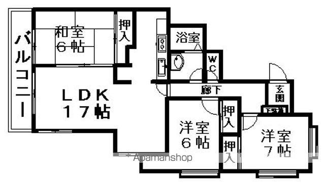 メゾン西千代田(3LDK/1階)の間取り写真
