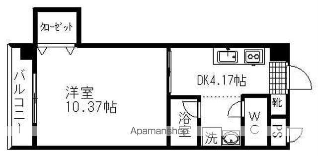 第8みのりハイツ 福音寺(1DK/3階)の間取り写真