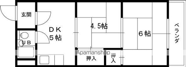 ハイツ元町(2K/4階)の間取り写真
