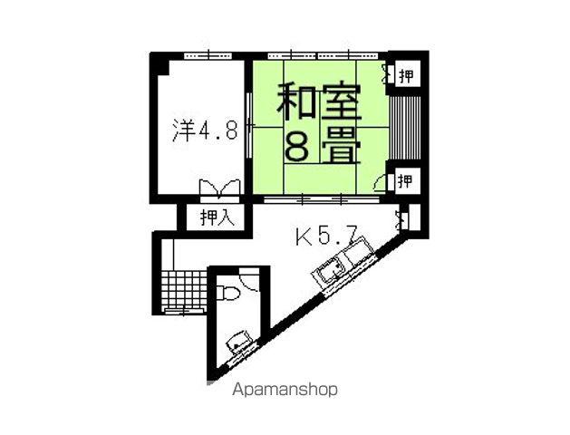 赤嶺歯科ビル(2DK/4階)の間取り写真