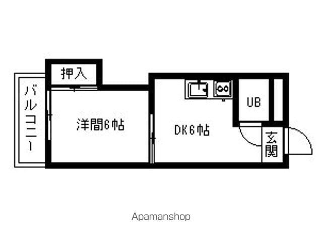 ファミーユタケノ(1DK/3階)の間取り写真