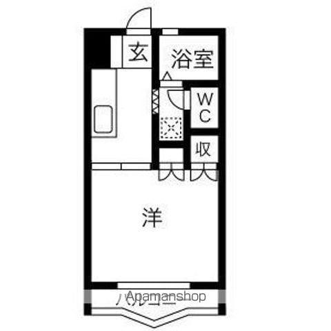 パインリーフ北郷(1K/1階)の間取り写真