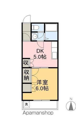 ホワイエ高須(1DK/2階)の間取り写真