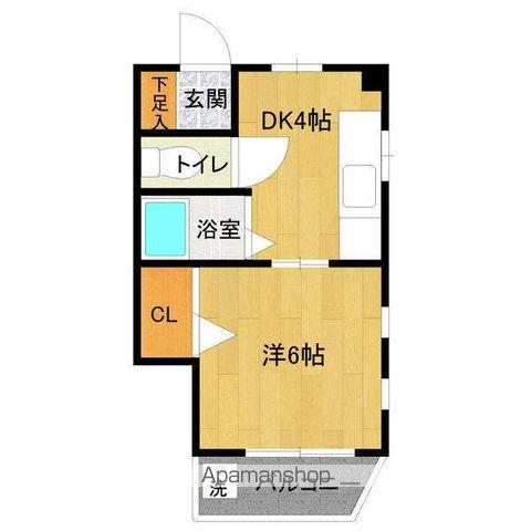 サンハイツ八代(1K/3階)の間取り写真