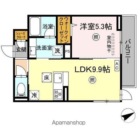 アベリアII番館(1LDK/1階)の間取り写真