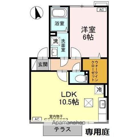 ウィルモア桜町(1LDK/1階)の間取り写真