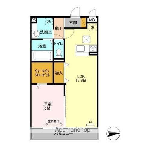 メゾン・ド・リアン(1LDK/1階)の間取り写真