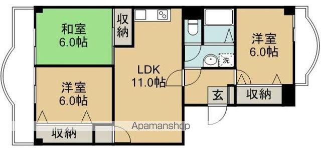 井草パークヒルズ(3LDK/3階)の間取り写真