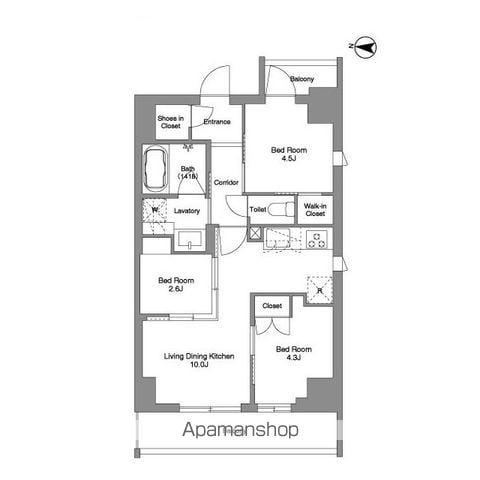 BPRレジデンス東日暮里(3LDK/5階)の間取り写真