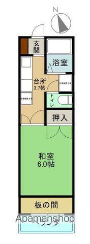 砂屋戸ハイツ(1K/2階)の間取り写真