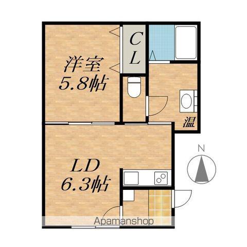PLAIN16(1LDK/2階)の間取り写真