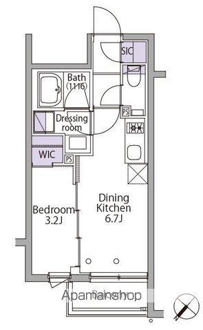 イプセ代々木レジデンス(1DK/2階)の間取り写真