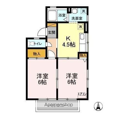 NJ・COURT(2K/2階)の間取り写真