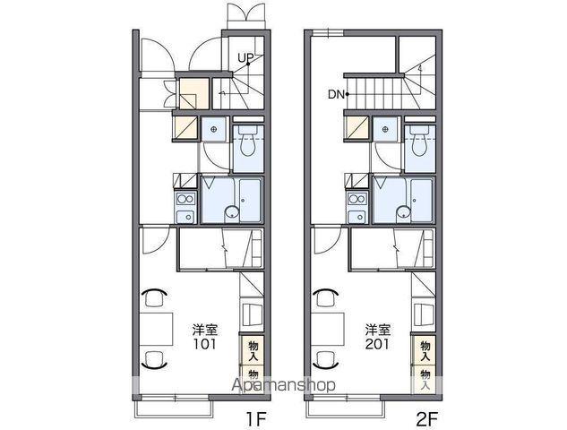 レオパレス北田宮(1K/1階)の間取り写真