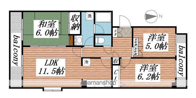 サンライト(3LDK/3階)の間取り写真