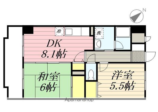エクセラン東松戸(2DK/2階)の間取り写真