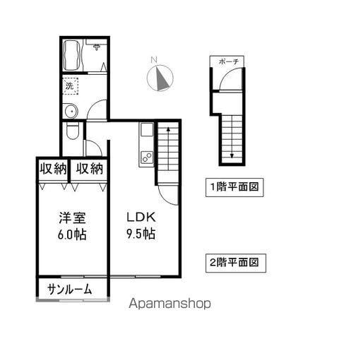 レゾネルソン(1LDK/2階)の間取り写真