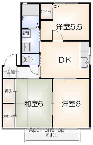 フォーレス立江(3DK/2階)の間取り写真