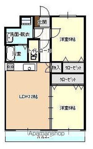 レイクヒルズ(2LDK/3階)の間取り写真