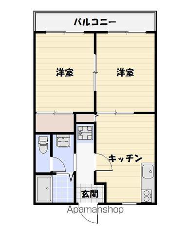 ビーライン上原(2DK/1階)の間取り写真